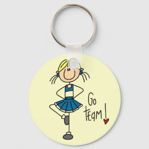 Blue Cheerleader Tshirts and Gifts Key Ring
