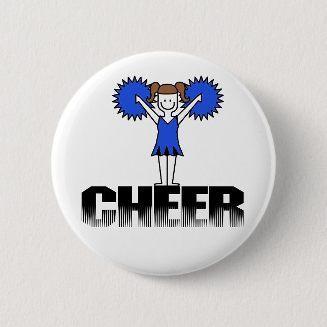 Blue Cheerleading T-shirts and Gifts 6 Cm Round Badge (Front)