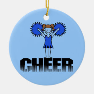 Blue Cheerleading T-shirts and Gifts Ceramic Ornament