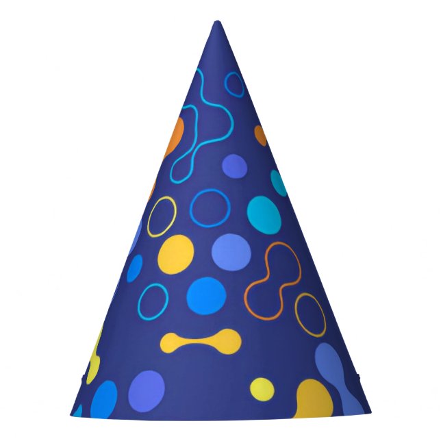Blue Chemistry Dots Party Hat (Front)