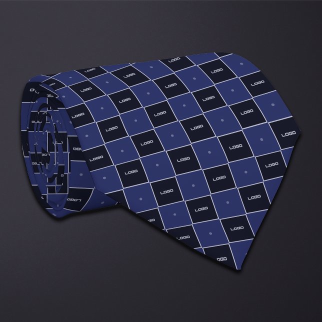 Blue Chequerboard Logo Pattern Tie (Creator Uploaded)