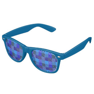 Blue chequerboard pattern retro sunglasses
