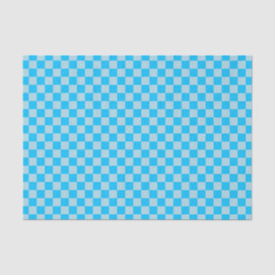 Blue Chequerboard Pattern Tissue Paper