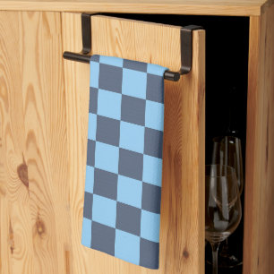 Blue Chequerboard Tea Towel