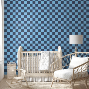 Blue Chequerboard Wallpaper