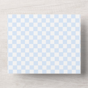 Blue Chequered Baby Shower Editable Evite All In One Invitation
