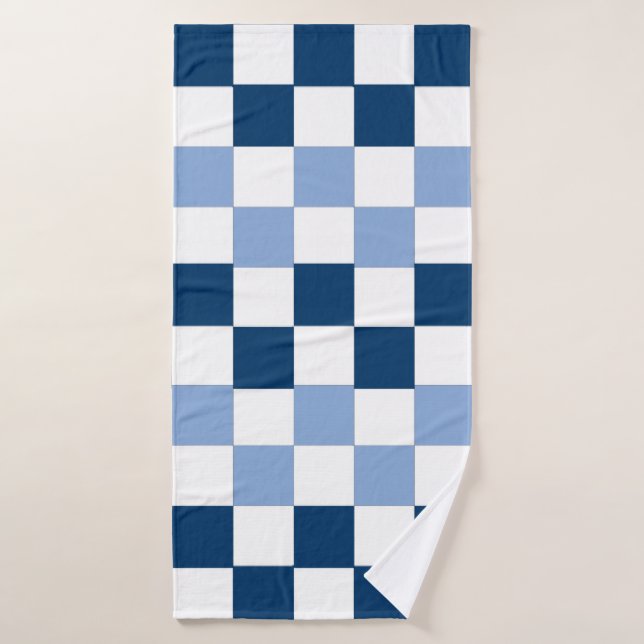 Blue Chequered Bath Towel (Bath Towel)