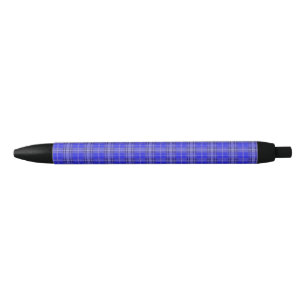 Blue chequered cloth design on black ink pen