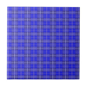 Blue chequered cloth design on ceramic tile