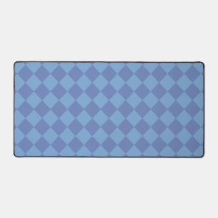 Blue Chequered Diamond Pattern  Desk Mat