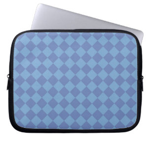 Blue Chequered Diamond Pattern Laptop Sleeve