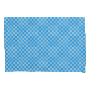 Blue Chequered Glitter Pillowcase
