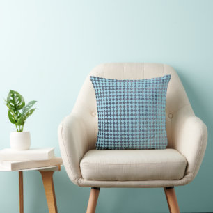 Blue Chequered Pattern Cushion