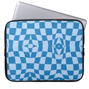 Blue Chequered Pattern Laptop Sleeve