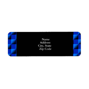 Blue Chequered Pattern Return Address Label