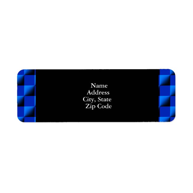 Blue Chequered Pattern Return Address Label (Front)