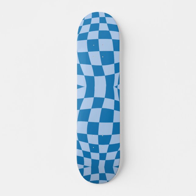 Blue Chequered Pattern Skateboard (Front)