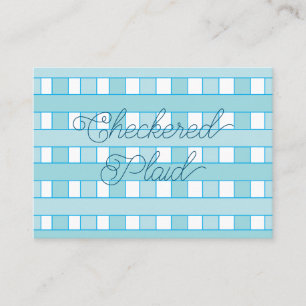 Blue Chequered Plaid Pattern Business Card