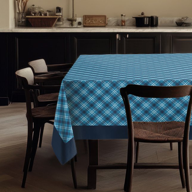 Blue Chequered Tablecloth Classic Tartan Country (Blue Checkered Tablecloth Classic Tartan Country Design)