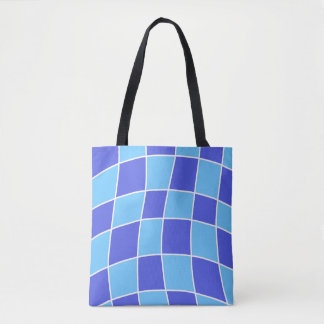 Blue Chequered Tote Bag