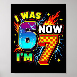 Blue Chequered Was 6 7 Funny 67 Birthday Boy 1 Poster