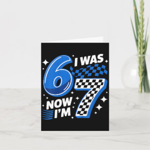 Blue chequered was 6 7 funny 67 birthday boys card