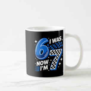 Blue chequered was 6 7 funny 67 birthday boys coffee mug