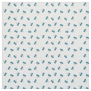 Blue Cherry Pattern Fabric