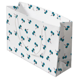Blue Cherry Pattern Large Gift Bag