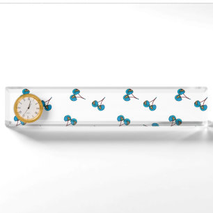 Blue Cherry Pattern Nameplate