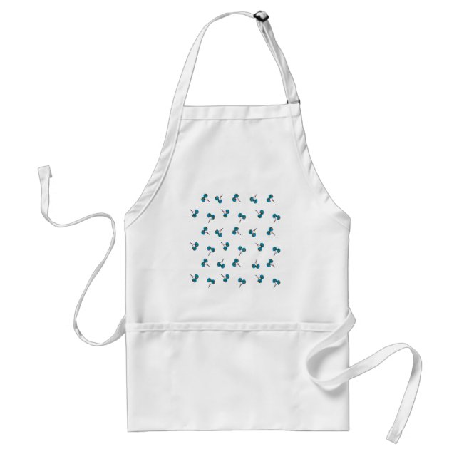 Blue Cherry Pattern Standard Apron (Front)
