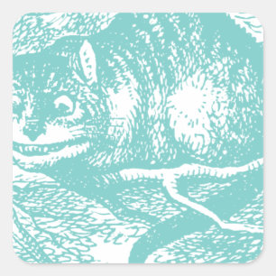 Blue Cheshire Cat Square Sticker