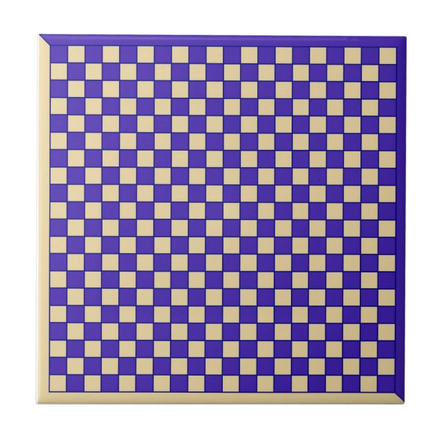 Blue Chess Ceramic Tile (Front)