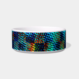 Blue chess, greenish scratch, red fake dirty stain bowl