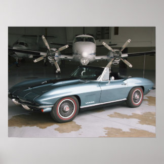 Blue Chevrolet Corvette Poster