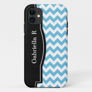Blue Chevron Black Frame iPhone 5 case