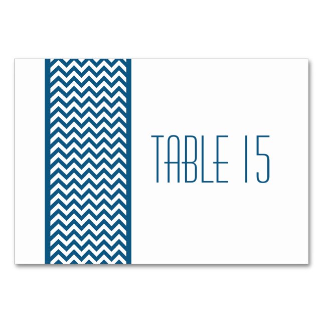 Blue Chevron Border Table Card (Front)