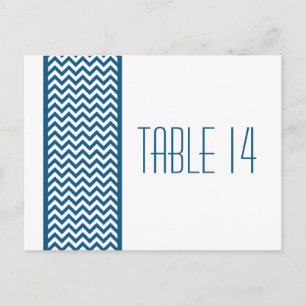 Blue Chevron Border Table Number Postcard