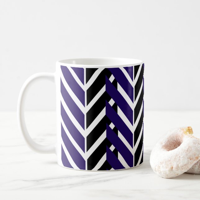 Blue Chevron  Coffee Mug (With Donut)