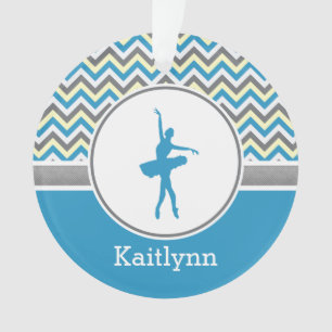 Blue Chevron Dancer Personalised Ornament