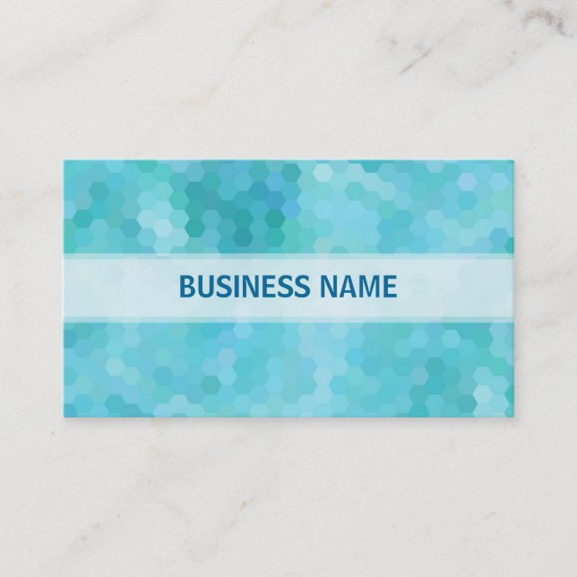 Blue Chevron Hexagonal Pattern 3 Business Card (Front)