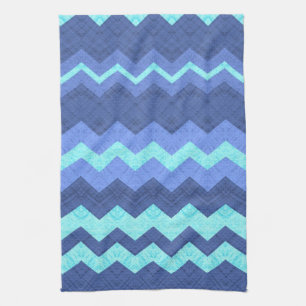blue chevron kitchen towel