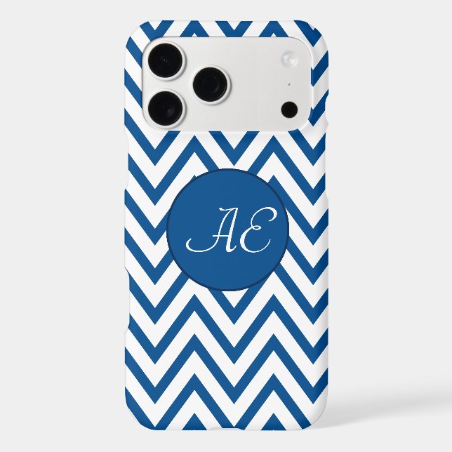 Blue Chevron Monogram Modern (Back)