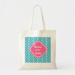 Blue Chevron Mother of the Bride Wedding Tote Bag