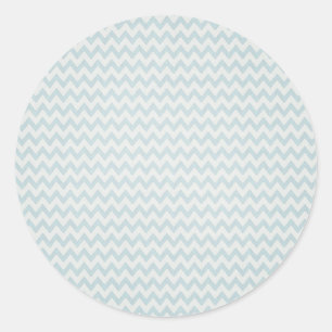 Blue Chevron Pattern Classic Round Sticker
