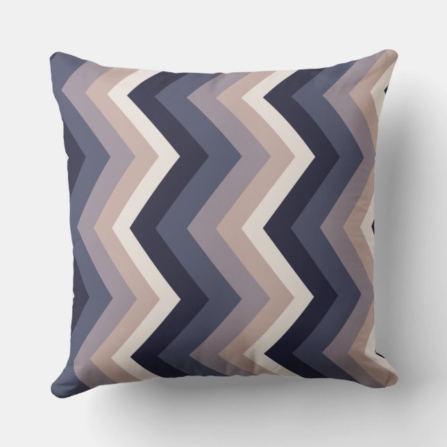 Blue Chevron Pattern Cushion (Back)