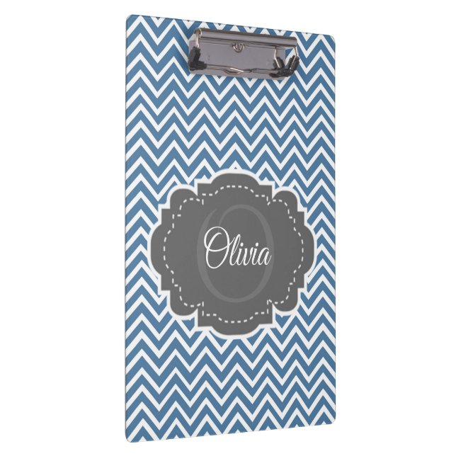 Blue Chevron Personalised Clipboard (Right)