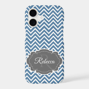 Blue Chevron Personalised iPhone Case