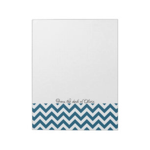 Blue Chevron Personalised Notepad