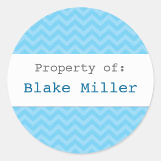 Blue chevron personalised sticker